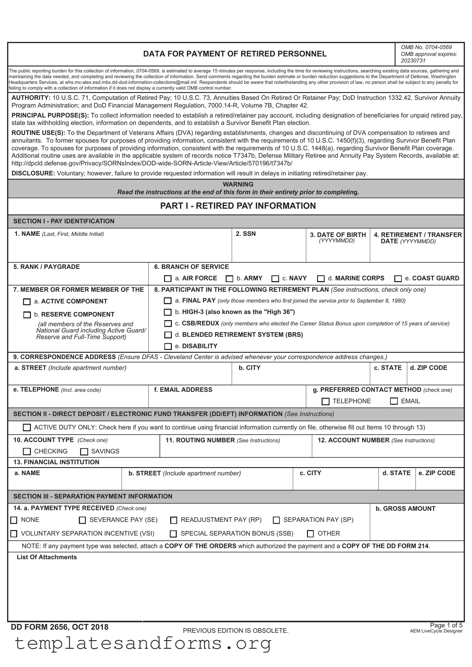 Fill in a Valid DD 2656 Form