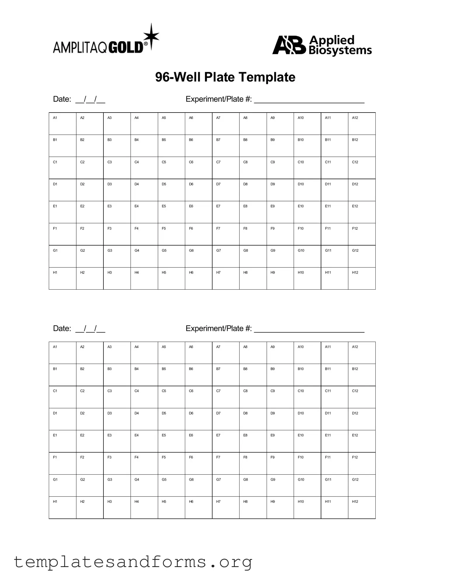 Fill in a Valid 96 Well Form