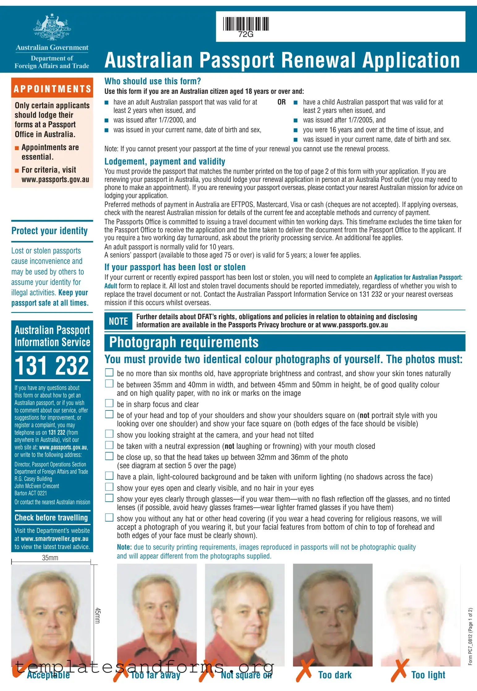 Fill in a Valid Australian Passport Renewal Form