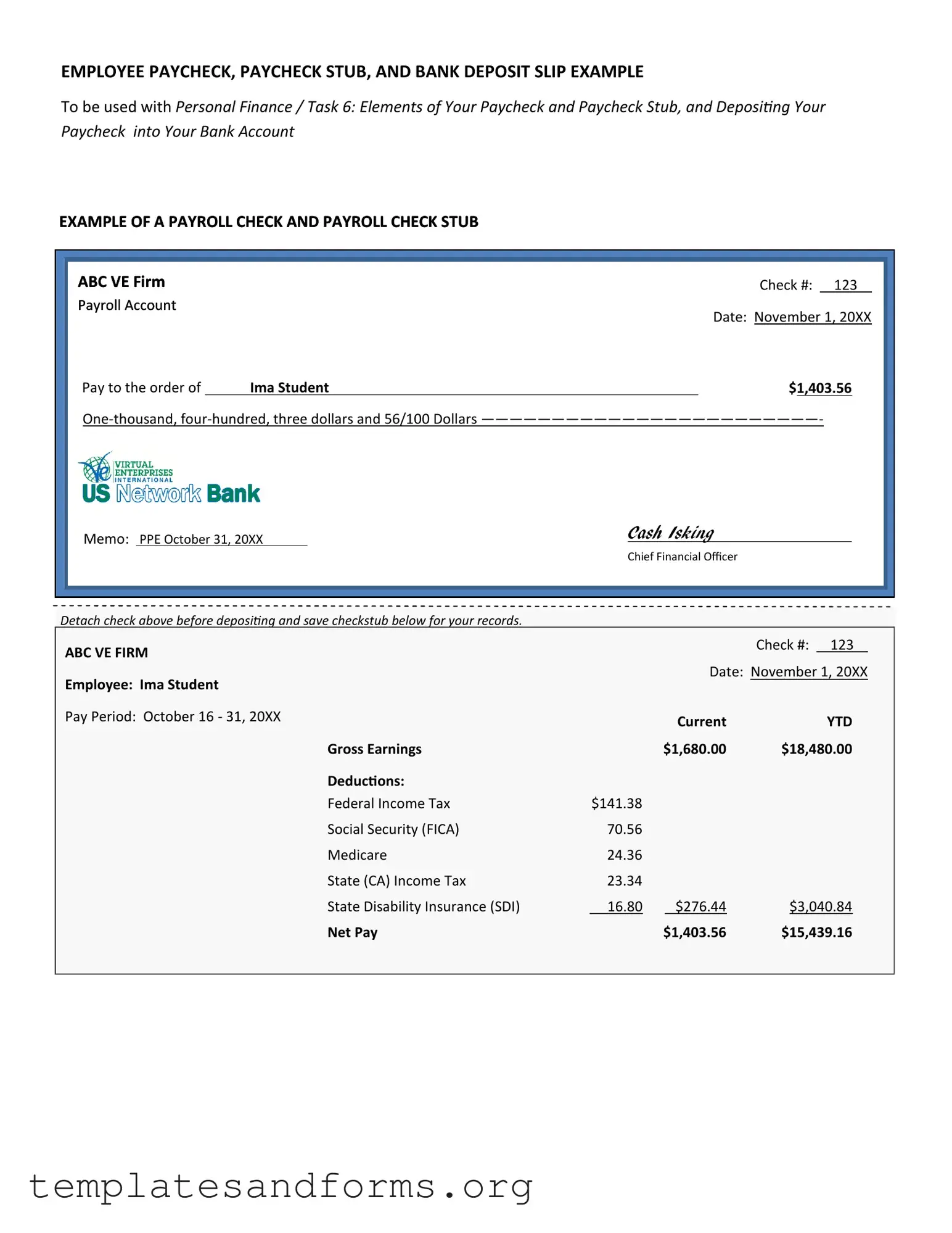 Fill in a Valid Payroll Check Form