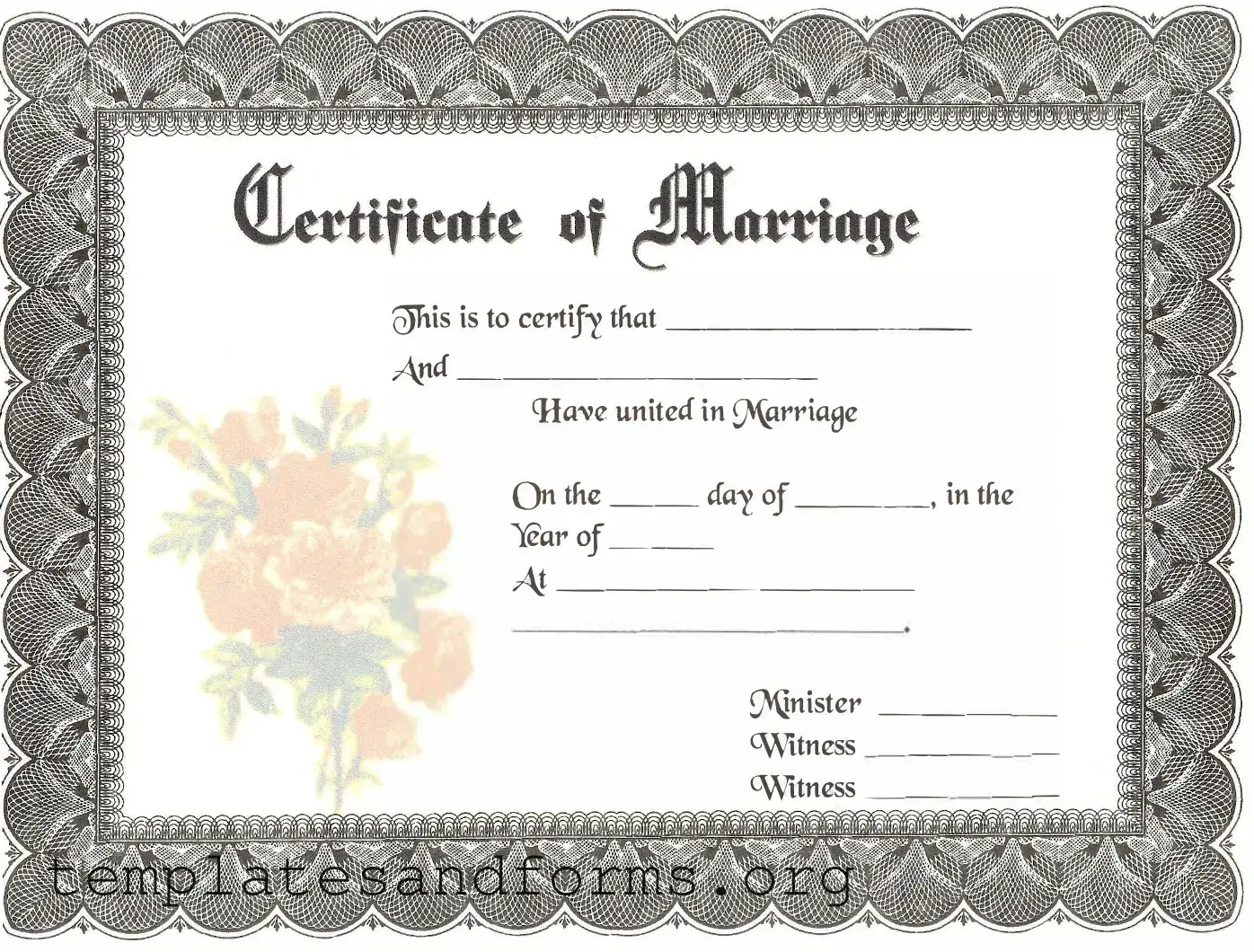 Fill in a Valid Marriage Certificate Form