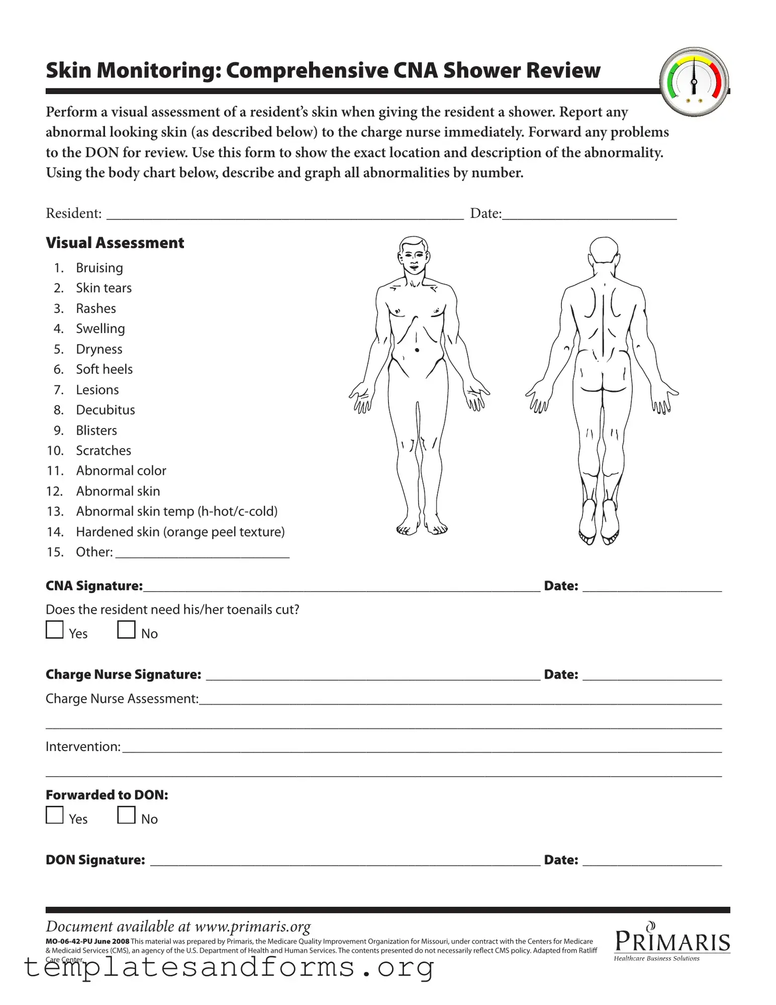 Fill in a Valid Cna Shower Sheets Form
