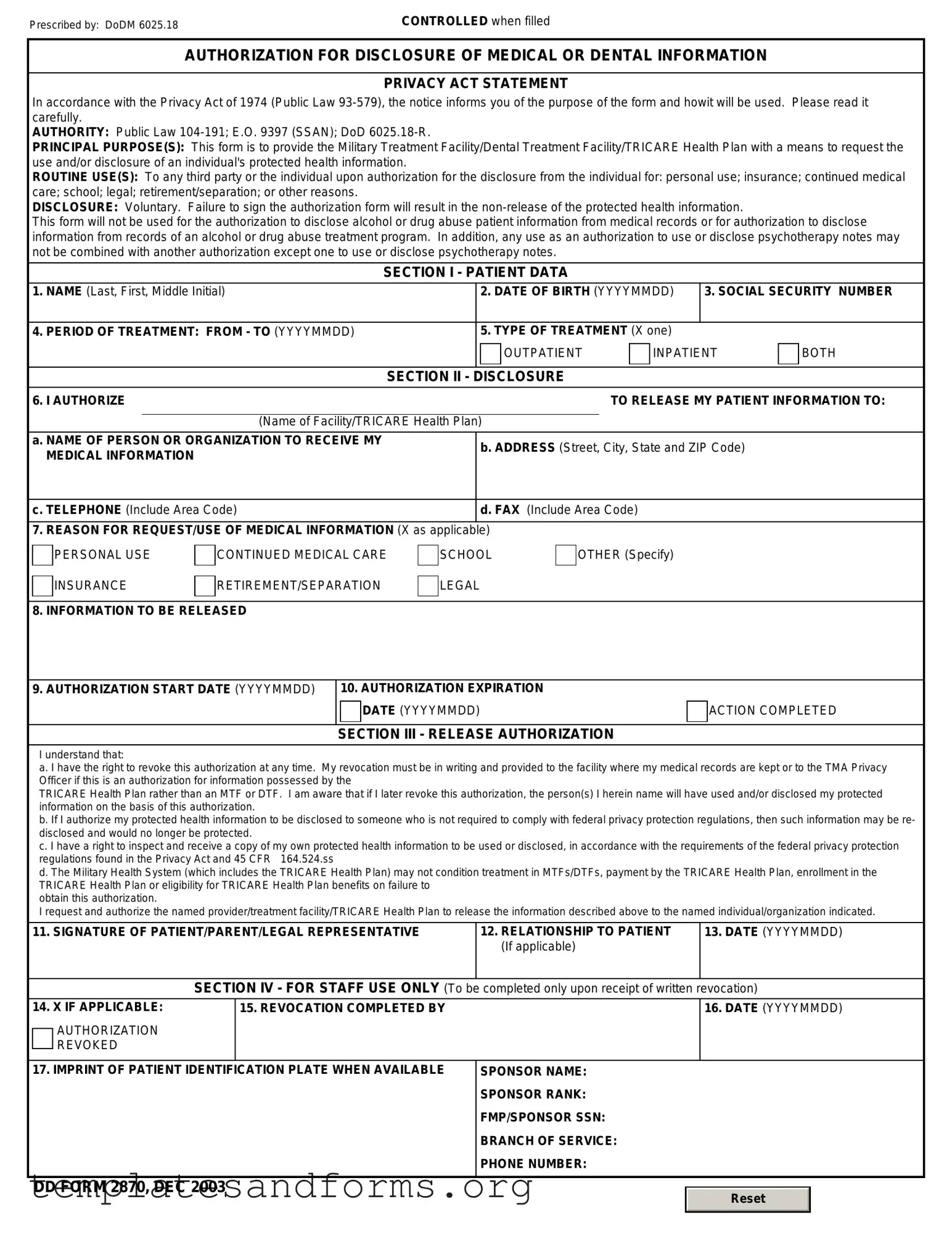 Fill in a Valid DD 2870 Form