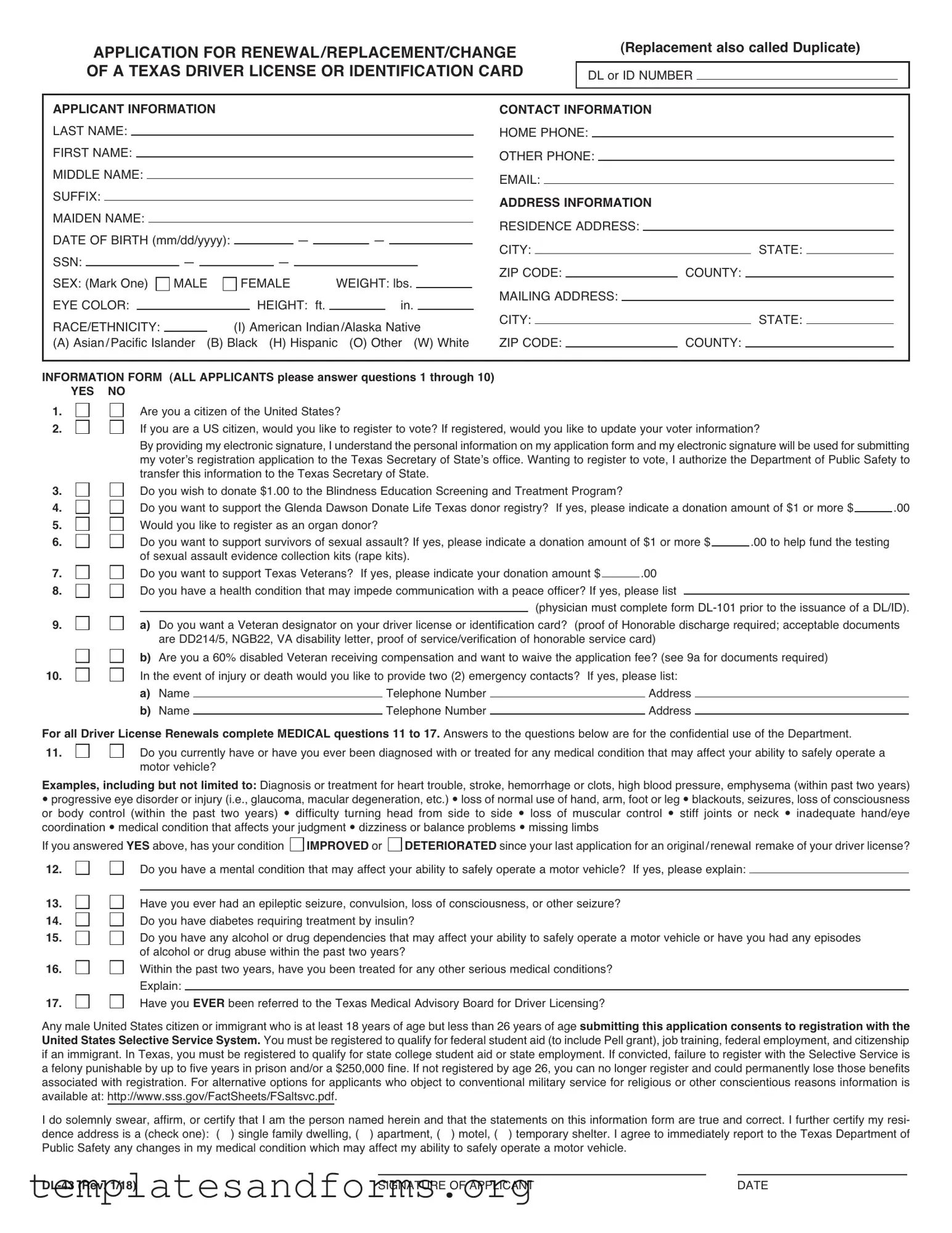 Fill in a Valid DL-43 Form