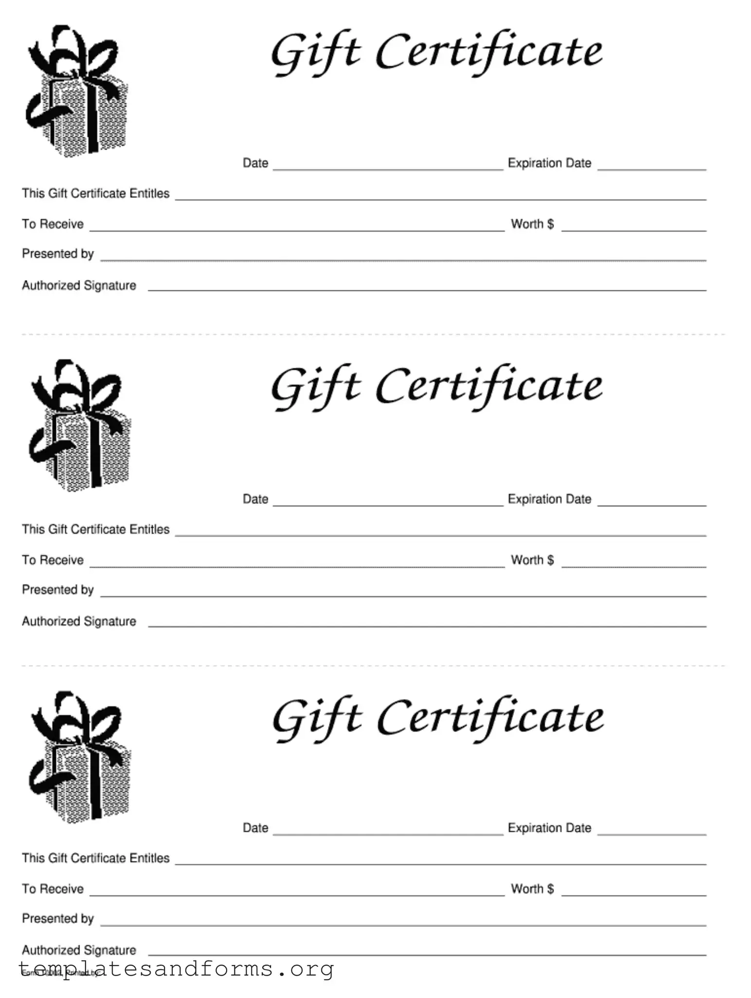 Fill in a Valid Gift Certificate Form