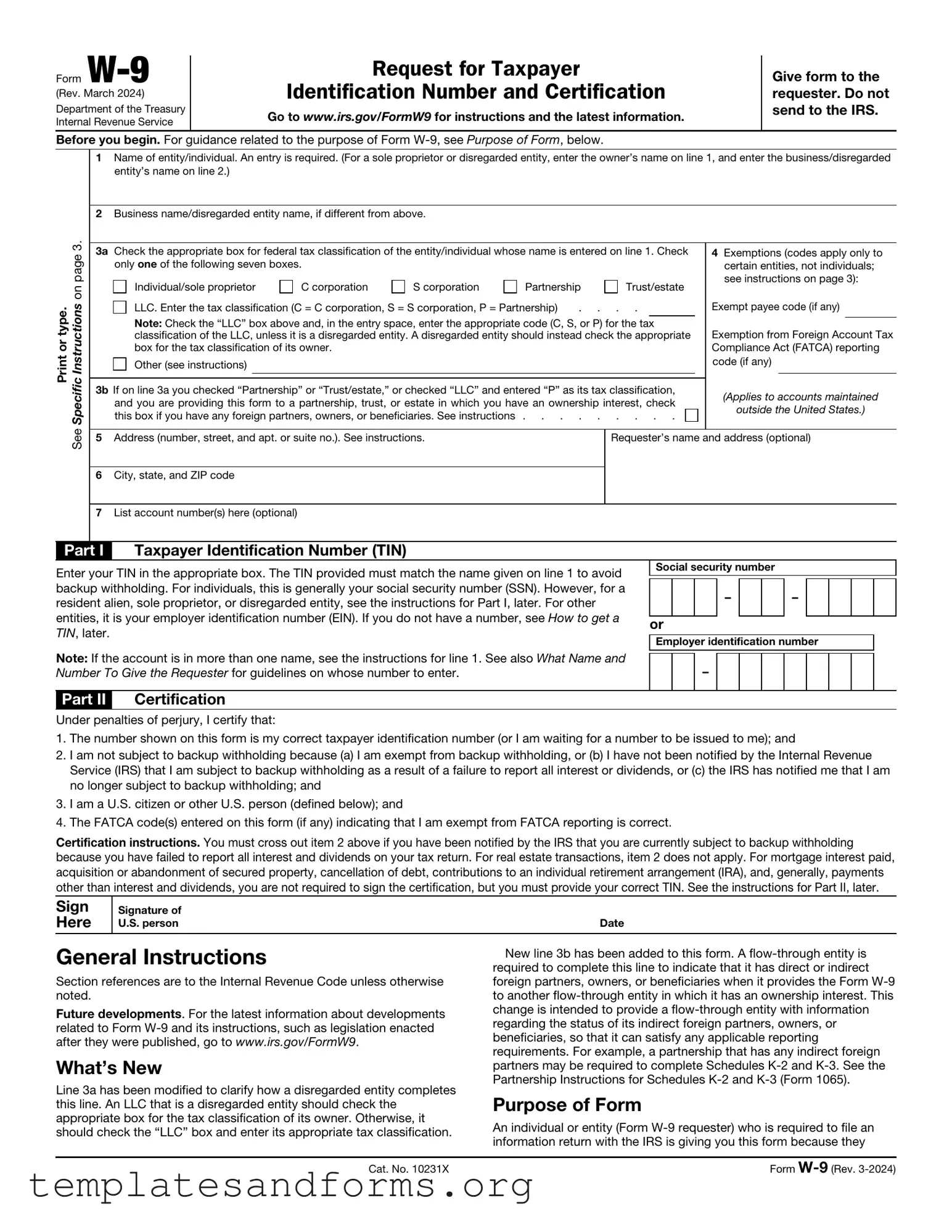 Fill in a Valid IRS W-9 Form