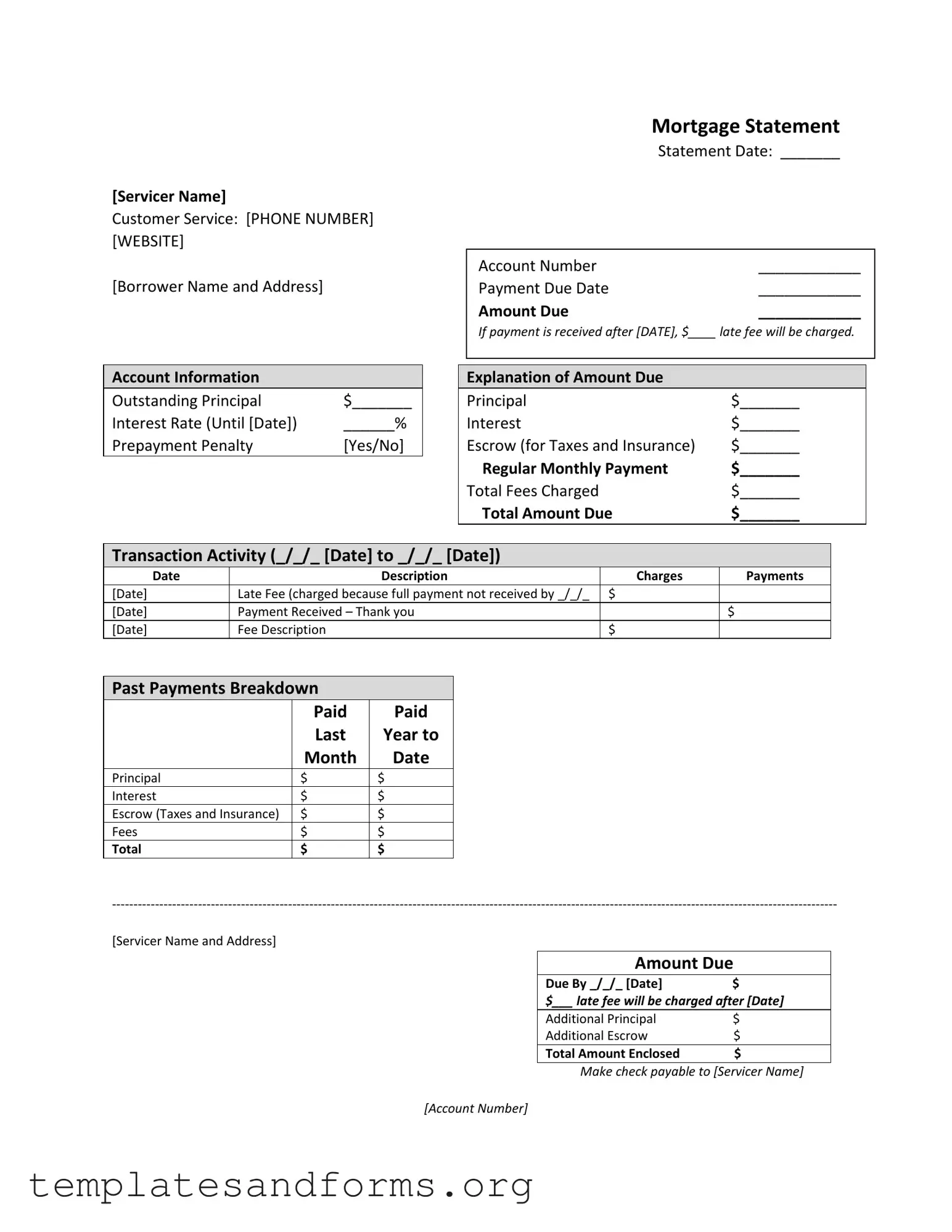 Fill in a Valid Mortgage Statement Form