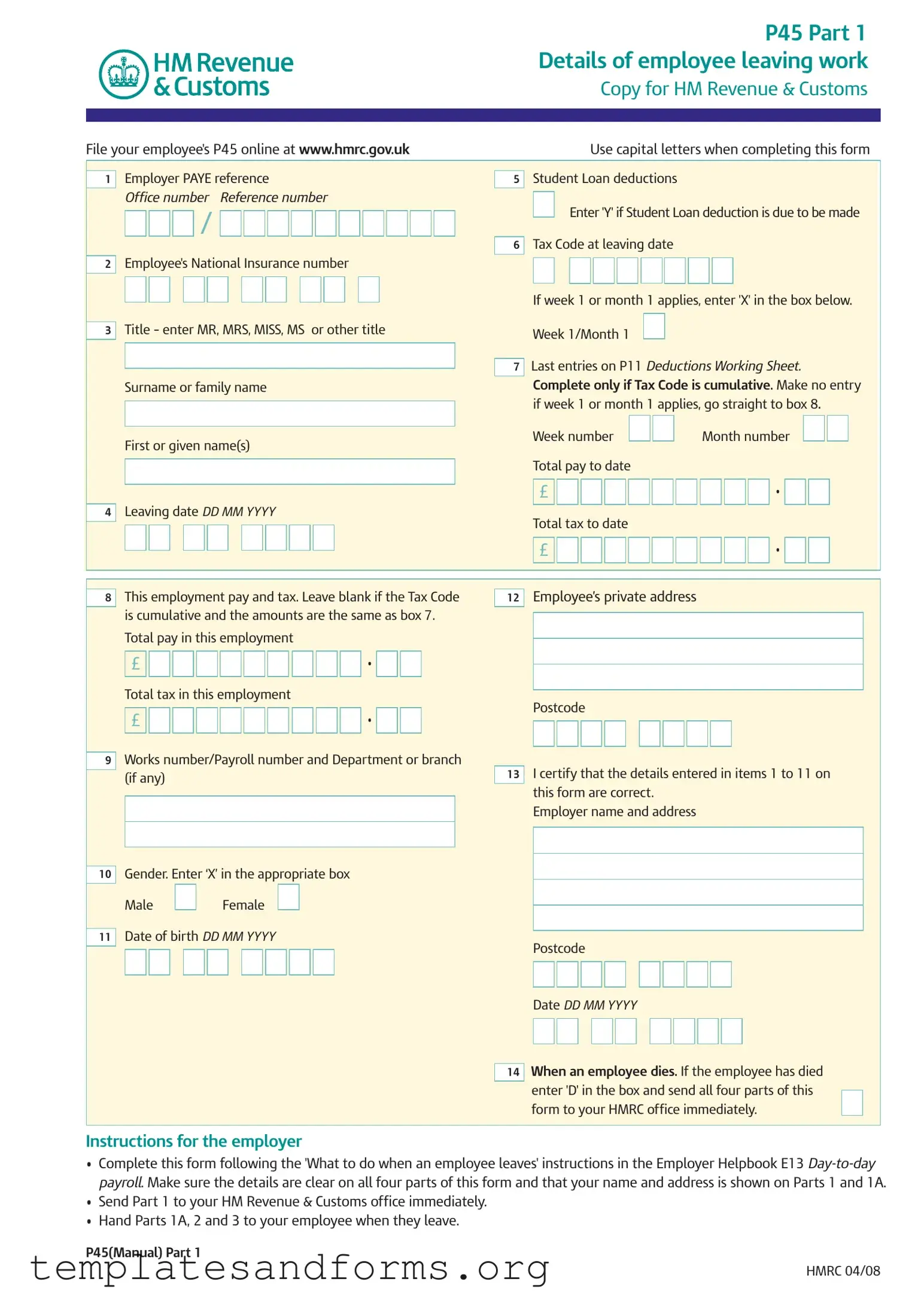 Fill in a Valid P 45 It Form