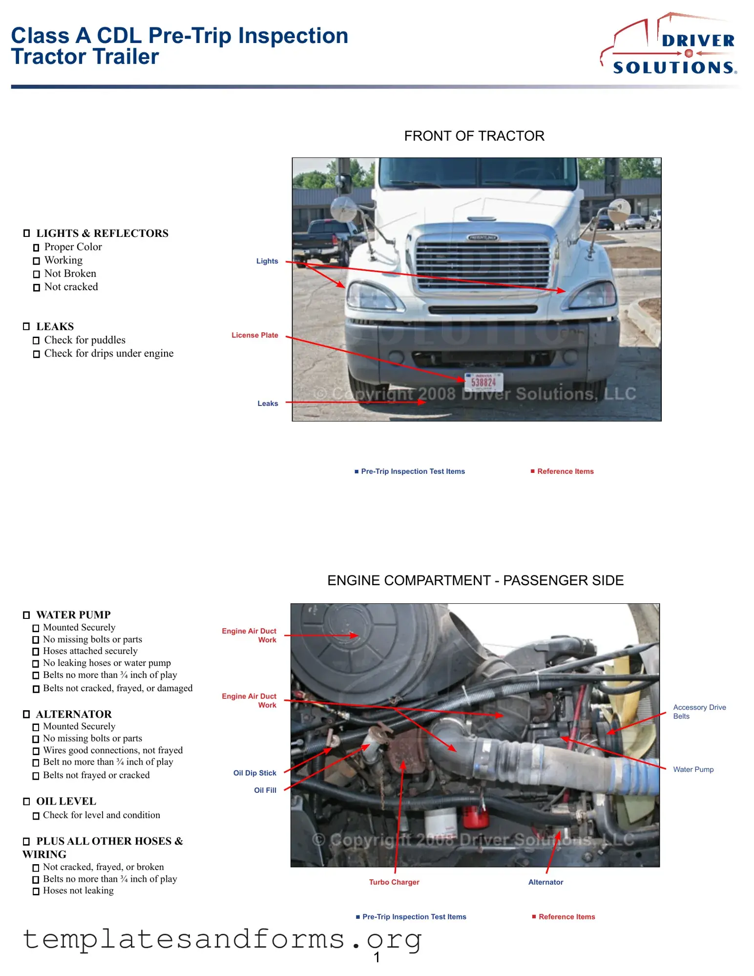 Fill in a Valid Pre Trip Inspection Checklist Form