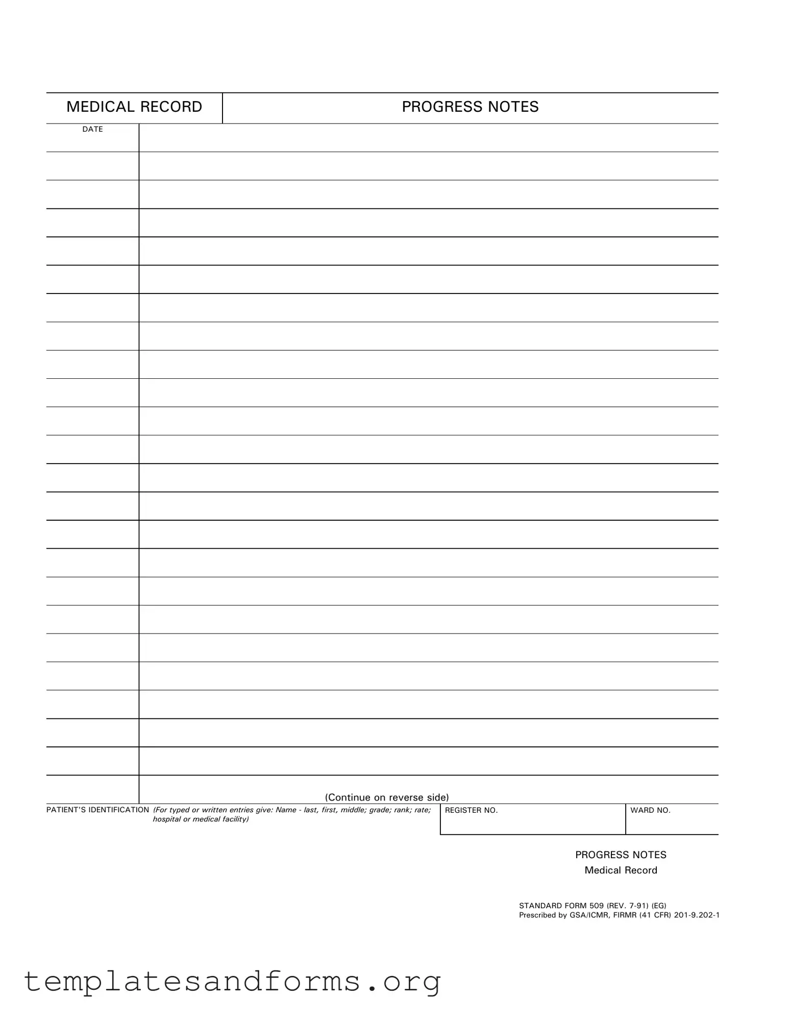 Fill in a Valid Progress Notes Form