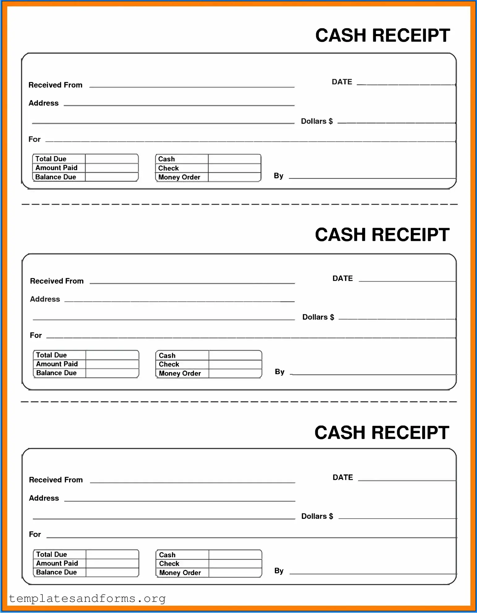Fill in a Valid Cash Receipt Form