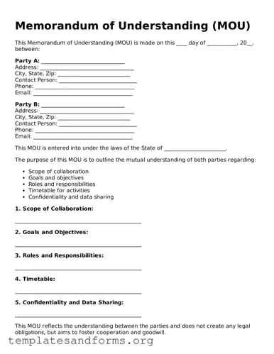 Blank Memorandum of Understanding Document
