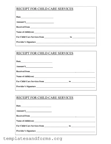Fill in a Valid Childcare Receipt Form