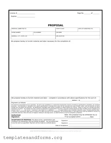 Fill in a Valid Construction proposal form Form