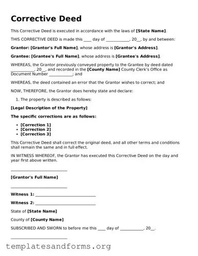 Blank Corrective Deed Document