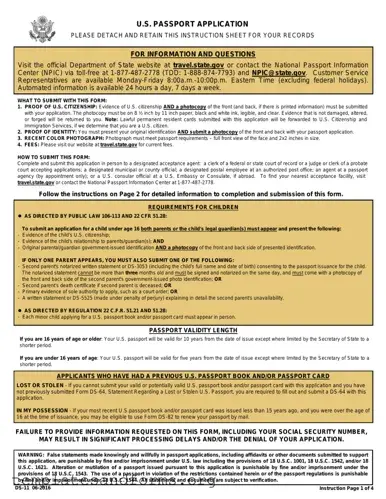 Fill in a Valid DS-11 U.S. Passport application Form