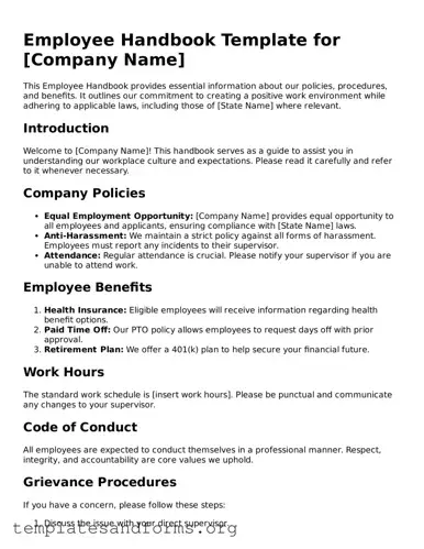 Blank Employee Handbook Document
