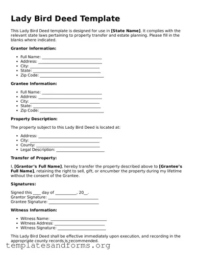 Blank Lady Bird Deed Document