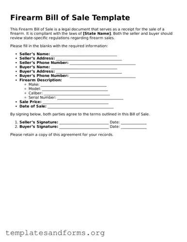 Blank Firearm Bill of Sale Document