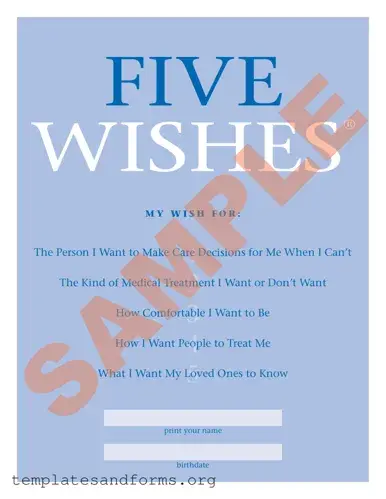Fill in a Valid 5 Wishes Document Form