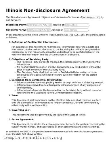 Free Non-disclosure Agreement Form for the State of Illinois