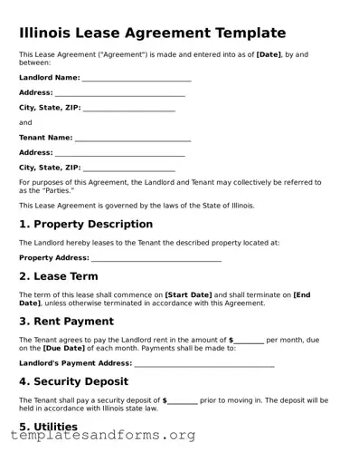 Free Lease Agreement Form for the State of Illinois