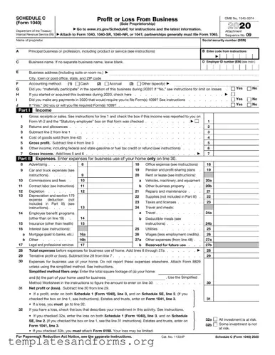 Fill in a Valid IRS Schedule C 1040 Form