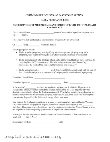 Fill in a Valid Miscarriage Discharge Paper Form