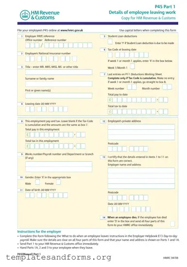 Fill in a Valid P 45 It Form