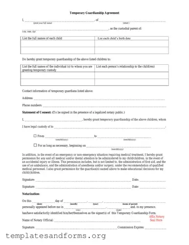 Fill in a Valid Temporary Custody Form
