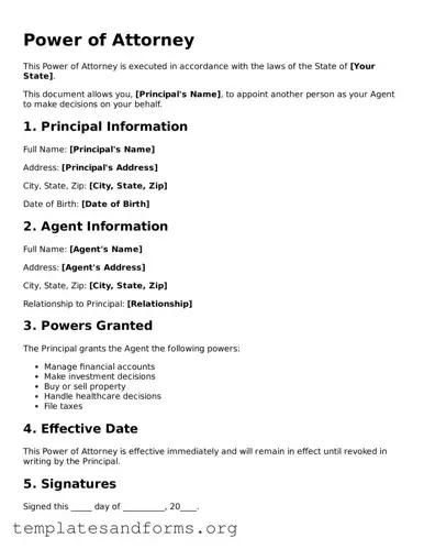 Blank Power of Attorney Document