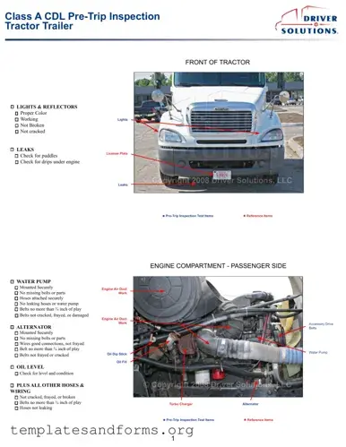 Fill in a Valid Pre Trip Inspection Checklist Form