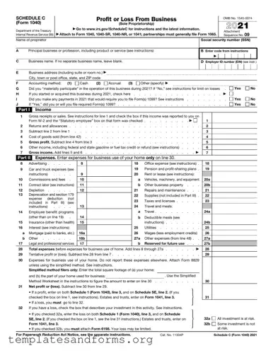 Fill in a Valid IRS Schedule C 1040 Form
