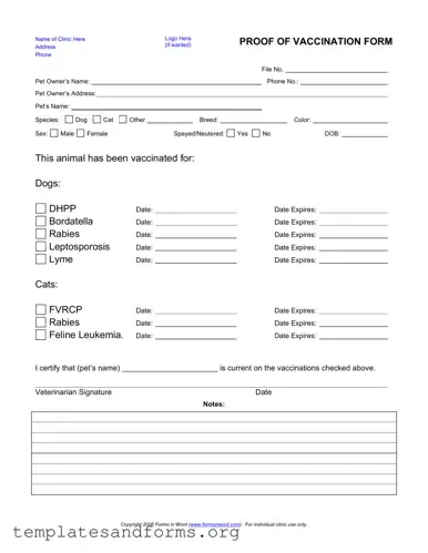 Fill in a Valid Proof Of Vaccination Dog Form