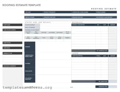 Fill in a Valid Roofing Estimate Form
