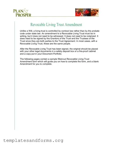 Fill in a Valid Trust Amendment Form