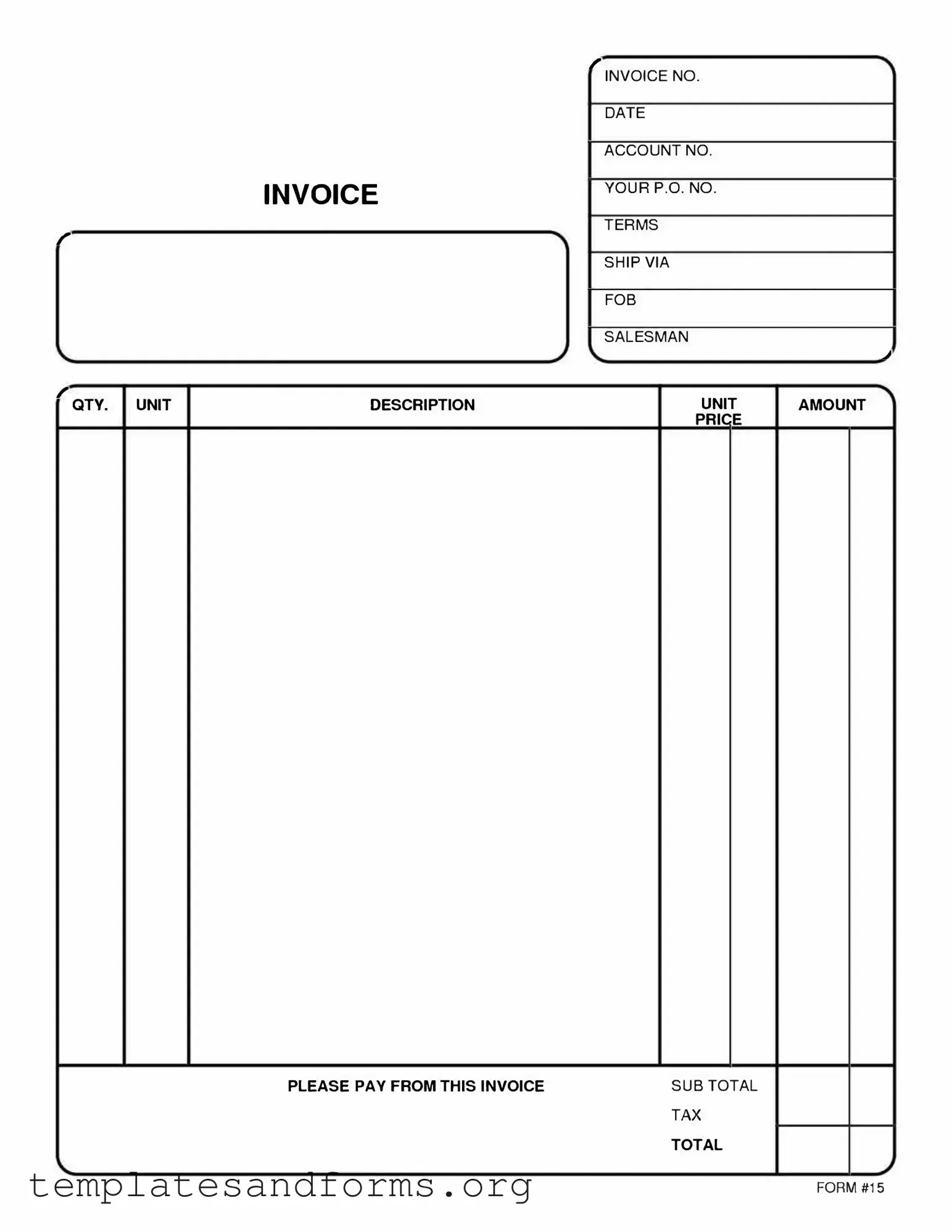 Fill in a Valid Free And Invoice Pdf Form