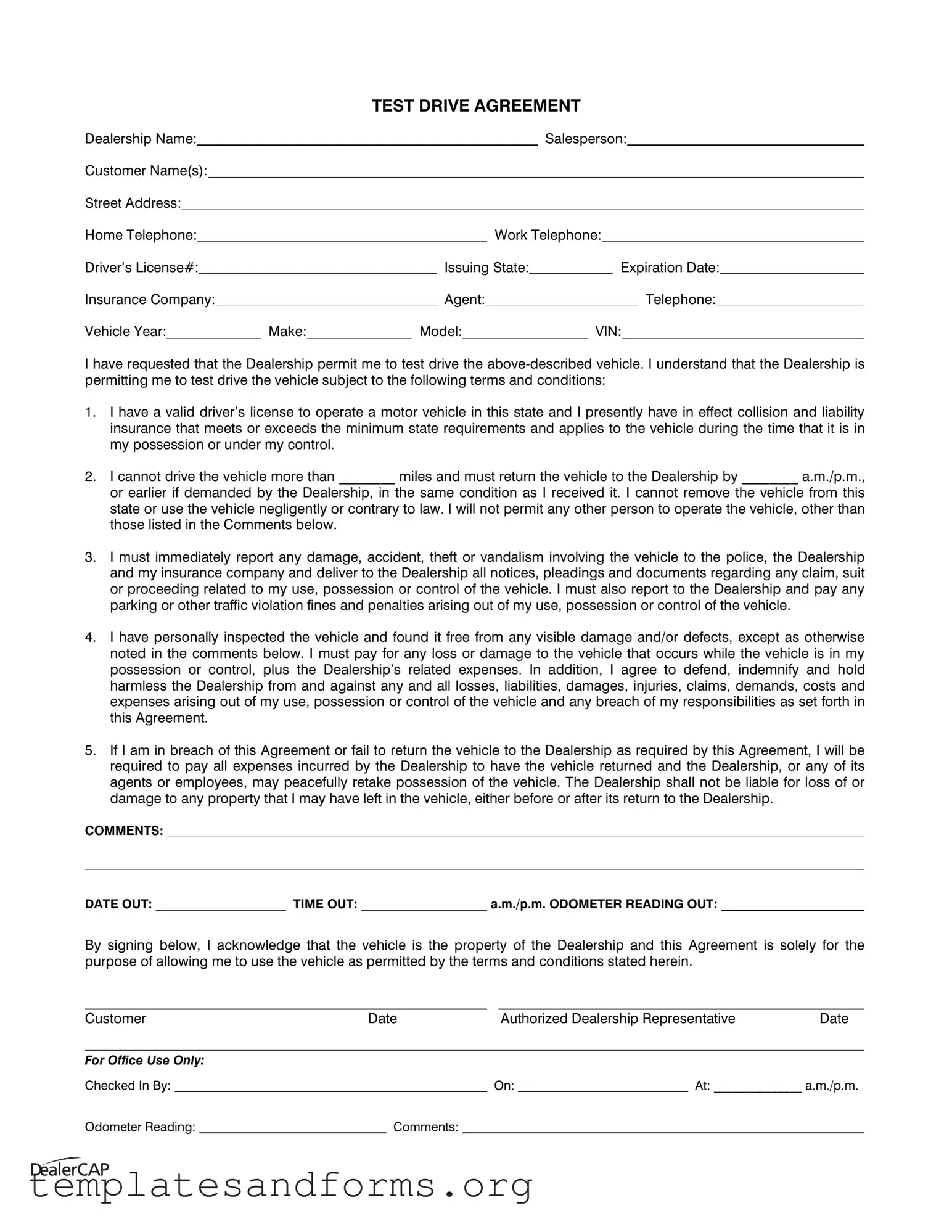 Fill in a Valid Test Drive Form