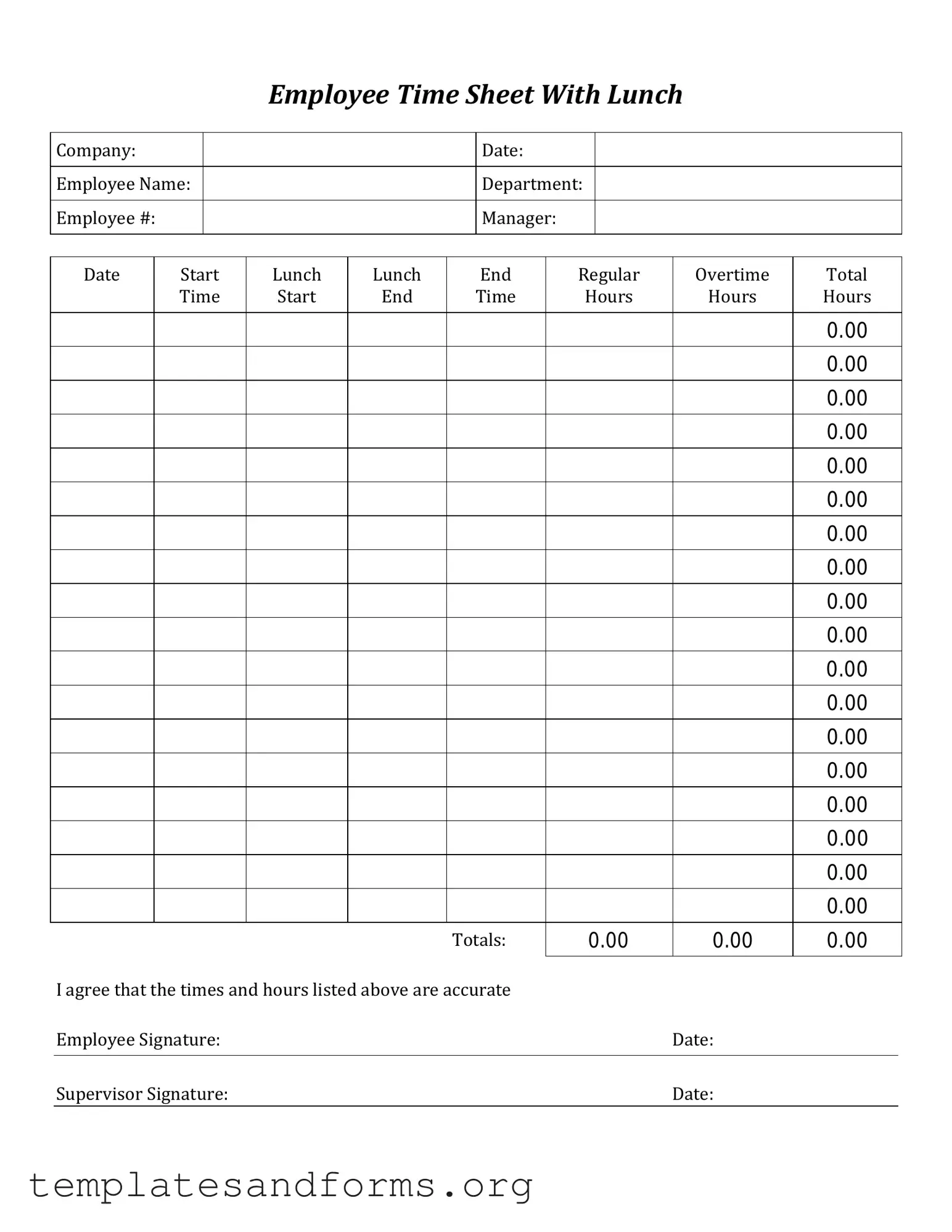 Fill in a Valid Time Card Form