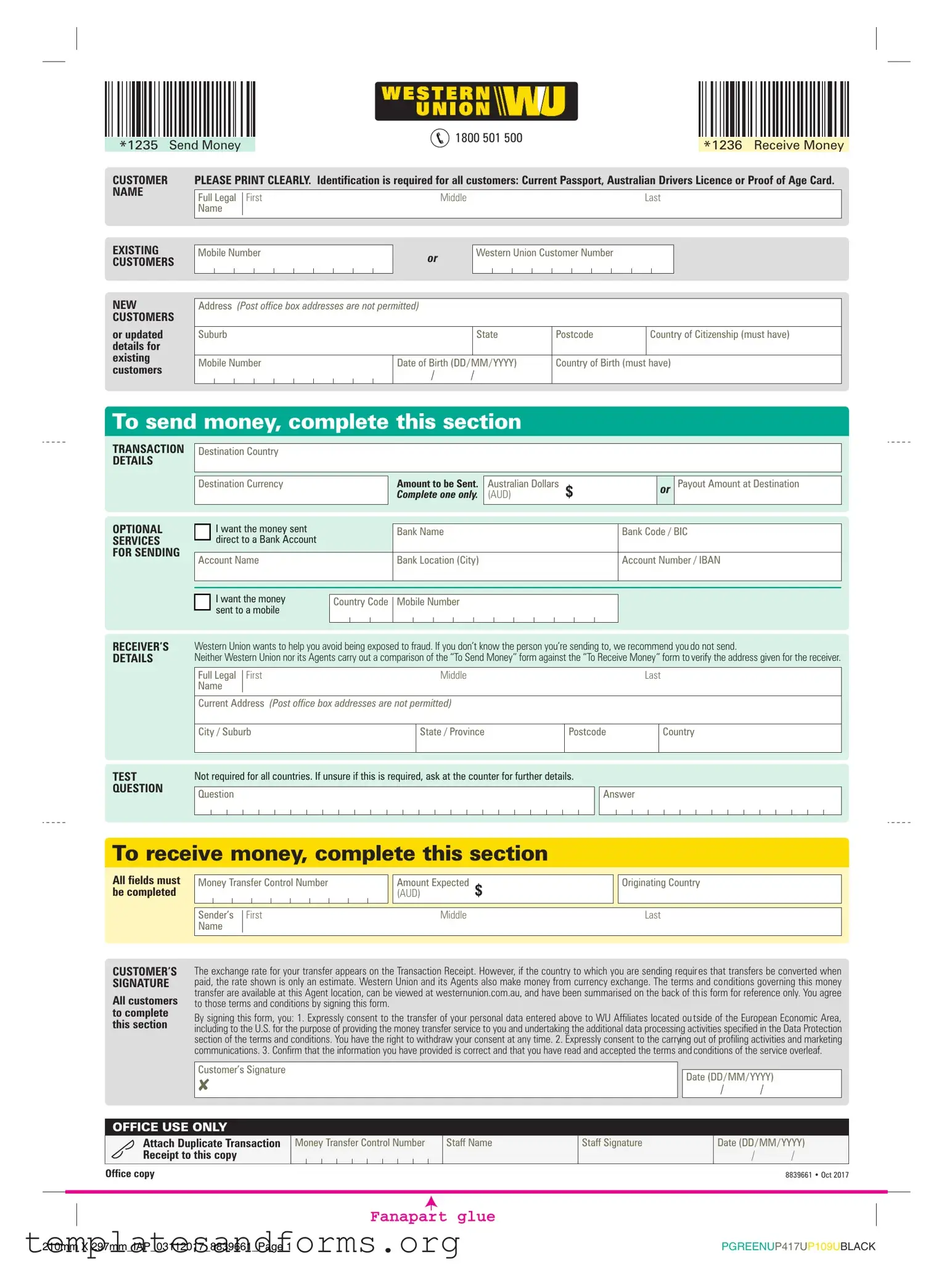 Fill in a Valid Western Union Form